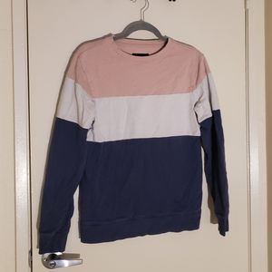 Pink White Navy Sweater Extra Small